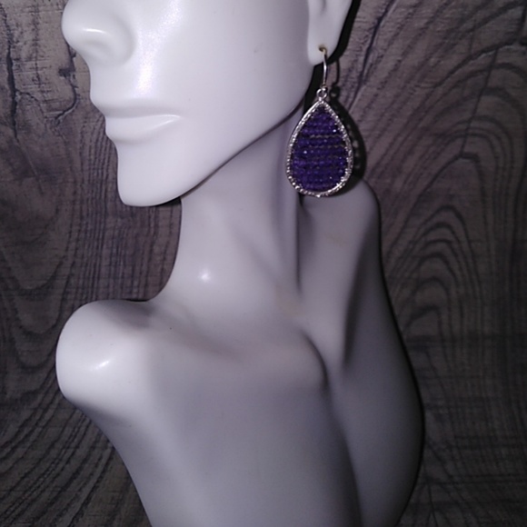 Silpada Sterling Amythest Cobblestone earrings - Picture 4 of 4